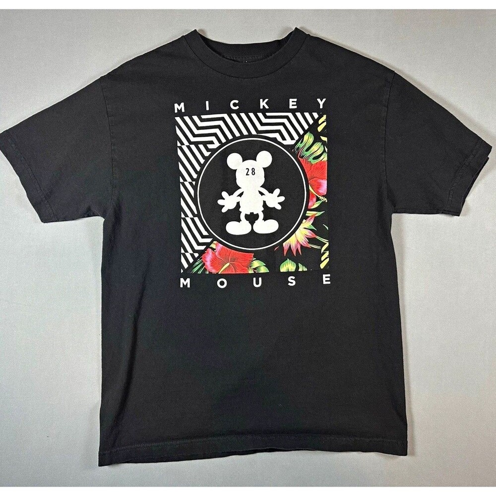Neff Disney Collection Mickey Mouse Men's L Black Graphic Print Short Sleeve Tee